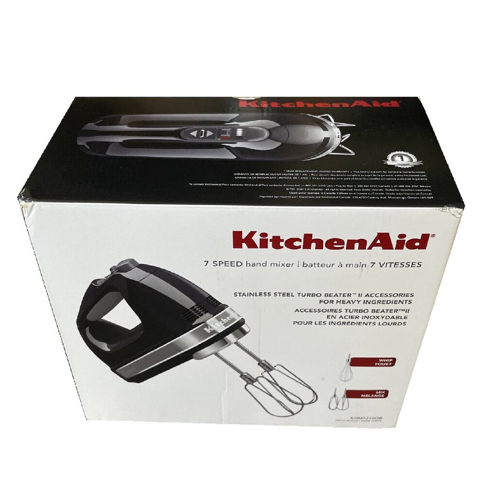 brand new ONYX BLACK KitchenAid Soft Start™ 7-Speed Hand Mixer Model KHM7210OB